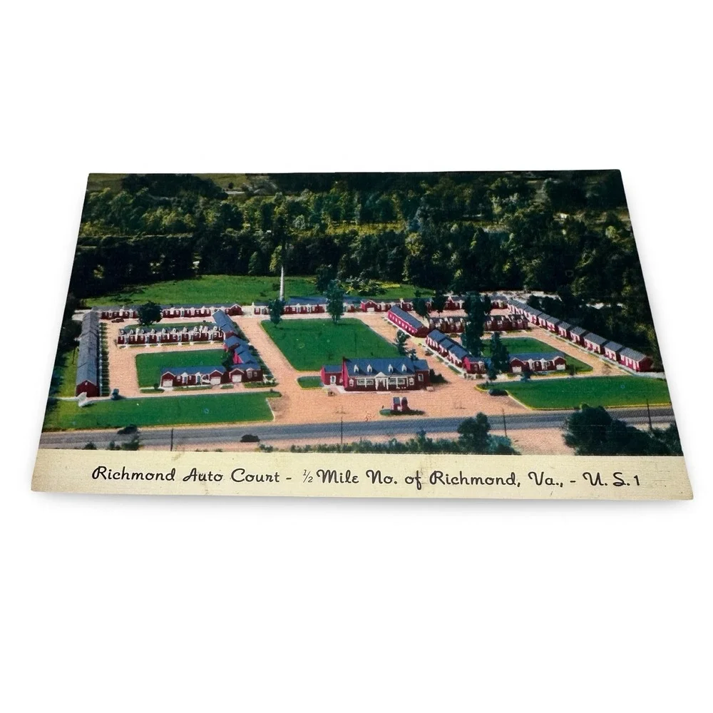 Richmond Auto Court Virginia US 1 Vintage Linen Postcard Unused New 1950s AAA